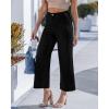image:imageGRAPENT Wide Leg Jeans for Women Cropped Trendy High Waisted Welt Pocket Stretchy Denim Pants Distressed Trouser JeansTrue Black