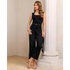 image:imageGRAPENT Wide Leg Jeans for Women Cropped Trendy High Waisted Welt Pocket Stretchy Denim Pants Distressed Trouser JeansTrue Black