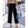 image:imageGRAPENT Wide Leg Jeans for Women Cropped Trendy High Waisted Welt Pocket Stretchy Denim Pants Distressed Trouser JeansTrue Black