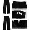 image:imageGRAPENT Wide Leg Jeans for Women Cropped Trendy High Waisted Welt Pocket Stretchy Denim Pants Distressed Trouser JeansTrue Black