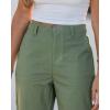 image:imageGRAPENT Wide Leg Pants for Women Cropped Chino High Waisted Business Casual Elastic Waist Work Trouser Pants with PocketArmy Green
