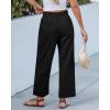 image:imageGRAPENT Wide Leg Pants for Women Cropped Chino High Waisted Business Casual Elastic Waist Work Trouser Pants with PocketBlack