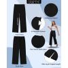 image:imageGRAPENT Wide Leg Pants for Women Cropped Chino High Waisted Business Casual Elastic Waist Work Trouser Pants with PocketBlack