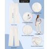 image:imageGRAPENT Wide Leg Pants for Women Cropped Chino High Waisted Business Casual Elastic Waist Work Trouser Pants with PocketCream White