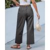 image:imageGRAPENT Wide Leg Pants for Women Cropped Chino High Waisted Business Casual Elastic Waist Work Trouser Pants with PocketDark Gray
