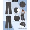 image:imageGRAPENT Wide Leg Pants for Women Cropped Chino High Waisted Business Casual Elastic Waist Work Trouser Pants with PocketDark Gray