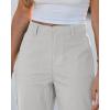 image:imageGRAPENT Wide Leg Pants for Women Cropped Chino High Waisted Business Casual Elastic Waist Work Trouser Pants with PocketLight Gray