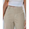 image:imageGRAPENT Wide Leg Pants for Women Cropped Chino High Waisted Business Casual Elastic Waist Work Trouser Pants with PocketSafari