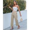 image:imageGRAPENT Wide Leg Pants for Women Cropped Chino High Waisted Business Casual Elastic Waist Work Trouser Pants with PocketSafari