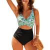 Black Green Floral