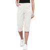 image:imageGRAPENT Capri Pants for Women High Waisted Relaxed Fit Elastic Knit Waist Casual Capris Cotton Trousers Cropped PantsCream White