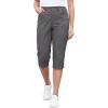 image:imageGRAPENT Capri Pants for Women High Waisted Relaxed Fit Elastic Knit Waist Casual Capris Cotton Trousers Cropped PantsDark Gray