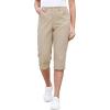 image:imageGRAPENT Capri Pants for Women High Waisted Relaxed Fit Elastic Knit Waist Casual Capris Cotton Trousers Cropped PantsLight Khaki