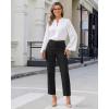 image:imageGRAPENT Womens Dress Pants Business Casual Ankle Straight Leg Trousers Elastic Waist Office Work Pants with PocketsBlack