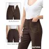 image:imageGRAPENT Womens Dress Pants Business Casual Ankle Straight Leg Trousers Elastic Waist Office Work Pants with PocketsChocolate Brown