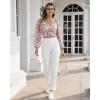 image:imageGRAPENT Womens Dress Pants Business Casual Ankle Straight Leg Trousers Elastic Waist Office Work Pants with PocketsCream White