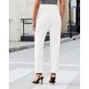 image:imageGRAPENT Womens Dress Pants Business Casual Ankle Straight Leg Trousers Elastic Waist Office Work Pants with PocketsCream White