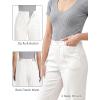 image:imageGRAPENT Womens Dress Pants Business Casual Ankle Straight Leg Trousers Elastic Waist Office Work Pants with PocketsCream White