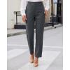 image:imageGRAPENT Womens Dress Pants Business Casual Ankle Straight Leg Trousers Elastic Waist Office Work Pants with PocketsDark Grey