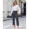 image:imageGRAPENT Womens Dress Pants Business Casual Ankle Straight Leg Trousers Elastic Waist Office Work Pants with PocketsDark Grey