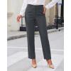image:imageGRAPENT Womens Dress Pants Business Casual Ankle Straight Leg Trousers Elastic Waist Office Work Pants with PocketsDark Grey