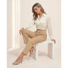 image:imageGRAPENT Womens Dress Pants Business Casual Ankle Straight Leg Trousers Elastic Waist Office Work Pants with PocketsKhaki