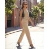 image:imageGRAPENT Womens Dress Pants Business Casual Ankle Straight Leg Trousers Elastic Waist Office Work Pants with PocketsKhaki