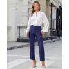 image:imageGRAPENT Womens Dress Pants Business Casual Ankle Straight Leg Trousers Elastic Waist Office Work Pants with PocketsNavy Blue
