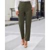 image:imageGRAPENT Womens Dress Pants Business Casual Ankle Straight Leg Trousers Elastic Waist Office Work Pants with PocketsOlive Green