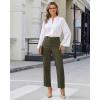 image:imageGRAPENT Womens Dress Pants Business Casual Ankle Straight Leg Trousers Elastic Waist Office Work Pants with PocketsOlive Green