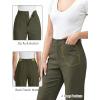 image:imageGRAPENT Womens Dress Pants Business Casual Ankle Straight Leg Trousers Elastic Waist Office Work Pants with PocketsOlive Green