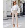 image:imageGRAPENT Womens Dress Pants Business Casual Ankle Straight Leg Trousers Elastic Waist Office Work Pants with PocketsPeach Gray