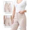 image:imageGRAPENT Womens Dress Pants Business Casual Ankle Straight Leg Trousers Elastic Waist Office Work Pants with PocketsPeach Gray