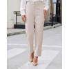 image:imageGRAPENT Womens Dress Pants Business Casual Ankle Straight Leg Trousers Elastic Waist Office Work Pants with PocketsPeach Gray