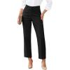image:imageGRAPENT Womens Dress Pants Business Casual Ankle Straight Leg Trousers Elastic Waist Office Work Pants with PocketsBlack
