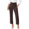 image:imageGRAPENT Womens Dress Pants Business Casual Ankle Straight Leg Trousers Elastic Waist Office Work Pants with PocketsChocolate Brown