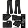 image:imageGRAPENT Dress Pants Women Straight Leg Business Casual Pants Elastic Waist Work Trousers Office Slacks with PocketsBlack