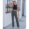 image:imageGRAPENT Dress Pants Women Straight Leg Business Casual Pants Elastic Waist Work Trousers Office Slacks with PocketsDark Grey