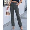 image:imageGRAPENT Dress Pants Women Straight Leg Business Casual Pants Elastic Waist Work Trousers Office Slacks with PocketsDark Grey