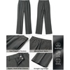 image:imageGRAPENT Dress Pants Women Straight Leg Business Casual Pants Elastic Waist Work Trousers Office Slacks with PocketsDark Grey