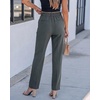 image:imageGRAPENT Dress Pants Women Straight Leg Business Casual Pants Elastic Waist Work Trousers Office Slacks with PocketsDark Grey