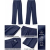 image:imageGRAPENT Dress Pants Women Straight Leg Business Casual Pants Elastic Waist Work Trousers Office Slacks with PocketsNavy Blue