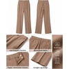 image:imageGRAPENT Dress Pants Women Straight Leg Business Casual Pants Elastic Waist Work Trousers Office Slacks with PocketsWarm Taupe