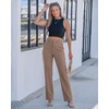 image:imageGRAPENT Dress Pants Women Straight Leg Business Casual Pants Elastic Waist Work Trousers Office Slacks with PocketsWarm Taupe