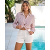 image:imageGRAPENT Jean Shorts Womens High Waisted Trendy Cuffed Hem Ripped Stretchy Casual 2026 Denim Jorts Summer ShortsCream White