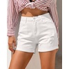 image:imageGRAPENT Jean Shorts Womens High Waisted Trendy Cuffed Hem Ripped Stretchy Casual 2026 Denim Jorts Summer ShortsCream White