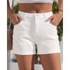 image:imageGRAPENT Jean Shorts Womens High Waisted Trendy Cuffed Hem Ripped Stretchy Casual 2026 Denim Jorts Summer ShortsCream White