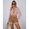 image:imageGRAPENT Jean Shorts Womens High Waisted Trendy Cuffed Hem Ripped Stretchy Casual 2026 Denim Jorts Summer ShortsGolden Brown