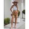 image:imageGRAPENT Jean Shorts Womens High Waisted Trendy Cuffed Hem Ripped Stretchy Casual 2026 Denim Jorts Summer ShortsGolden Brown