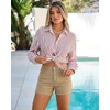 image:imageGRAPENT Jean Shorts Womens High Waisted Trendy Cuffed Hem Ripped Stretchy Casual 2026 Denim Jorts Summer ShortsKhaki